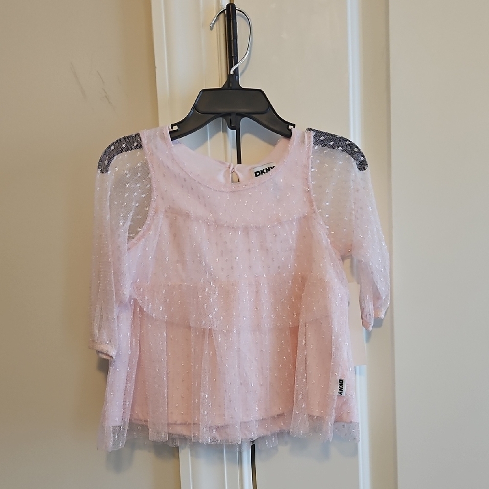 nwt baby girls 18m pink lace over top